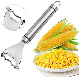 Stainless Steel Corn Cob Peeler Stripper Remover Kitchen Cutter Thresher Tool