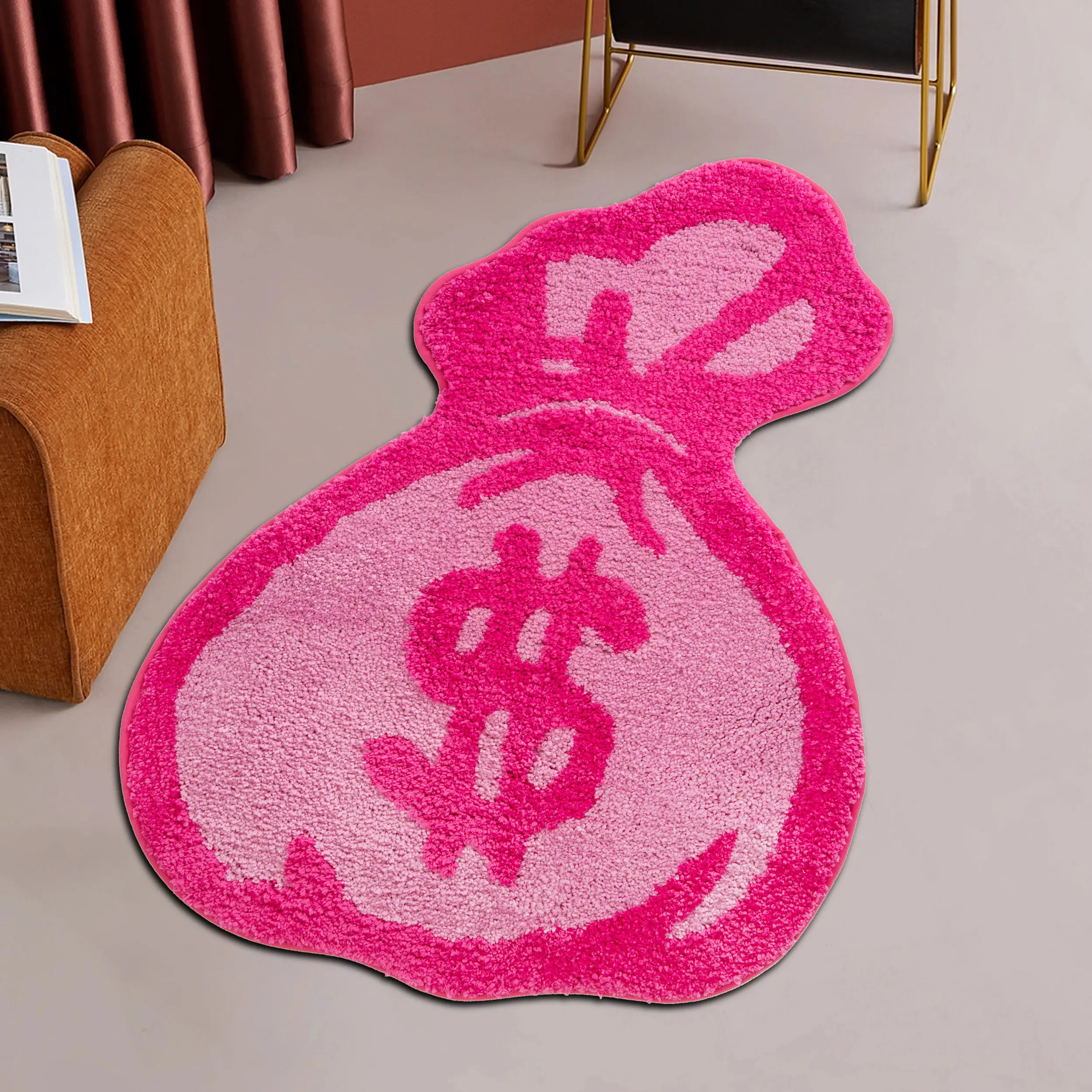 Purse Rugs Tufted Material Cartoon Carpet Anime Home Soft Fur Rugs Children Girl Bedroom Living Room Doormat Decor Floor Mat Decorative Rug Shaggy Area Rug