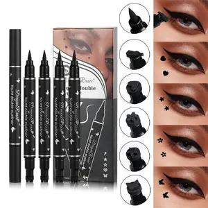 Double-ended Stamp Pen Set, 5pcs Waterproof Long Lasting Eyeliner Pencil, Quick Drying Eyeliner Pen with Precise Flexible Tip & Comfortable Grip, Professional Daily otd Makeup Accessories