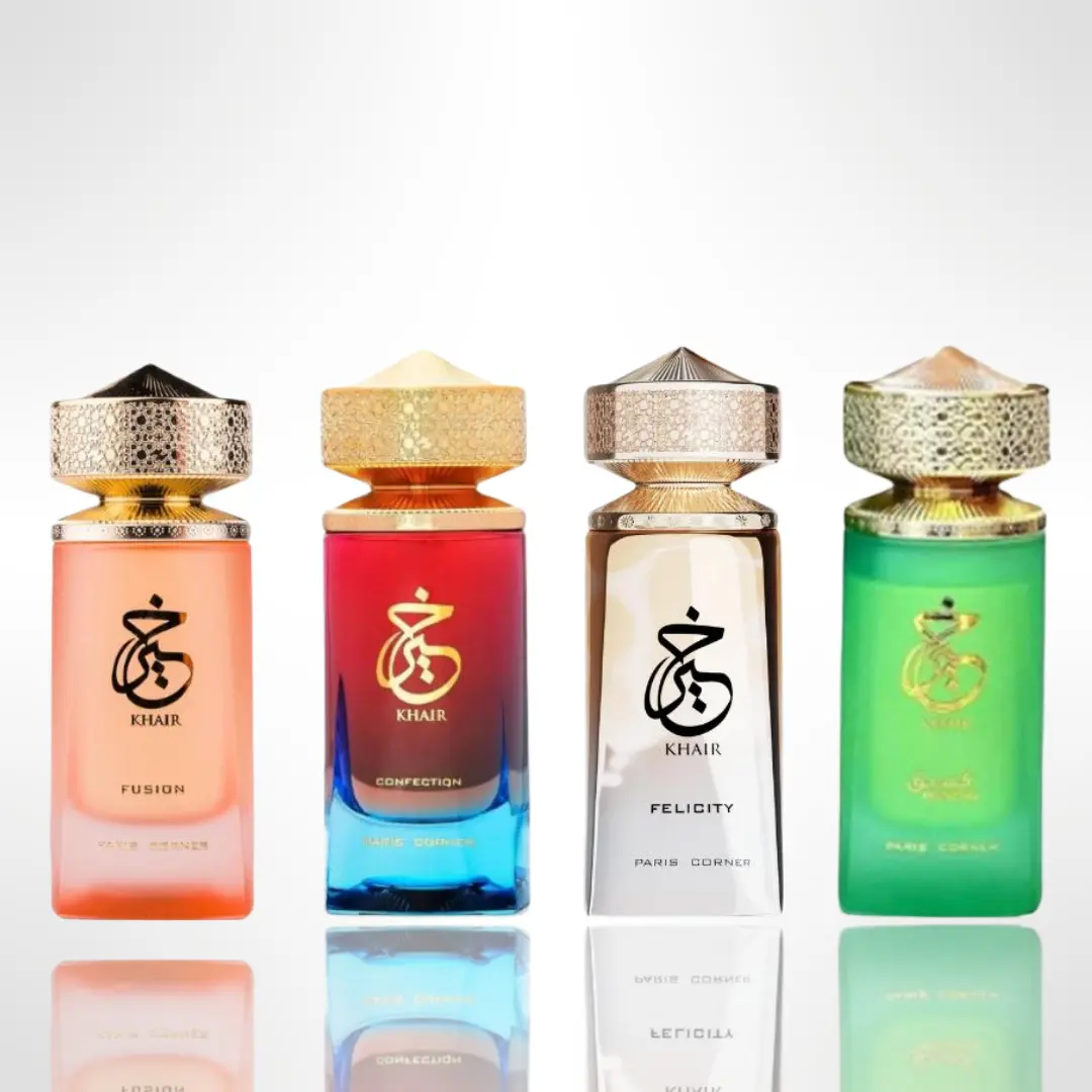 Paris Corner Khair Confection + Khair Pistachio + KHAIR FELICITY + Khair Fusion  - 4 pcs Fragrance Gift Bundle
