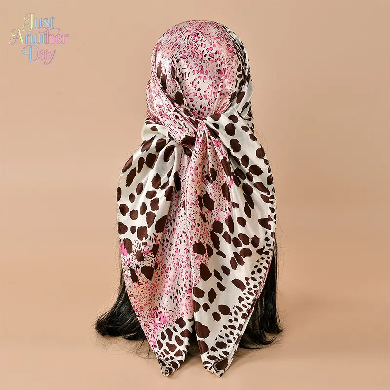 Fashion Leopard Print Head Scarves, Elegant Soft Comfortable All Seasons Head Scarves for Women, Casual Versatile Head Scarves for Daily Wear