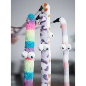 Interactive Cat Teaser Wand Toy - Funny Caterpillar Feather Stick for Hours of Play - Durable Pet Accessory for Indoor Fun