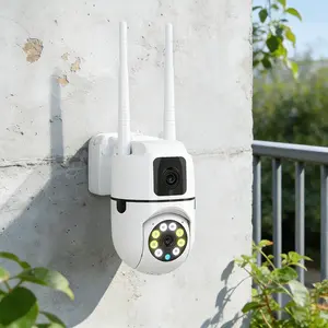 1080P Ptz Outdoor Surveillance Security Camera, Dual Lens, Wireless WiFi (2.4/5GHz), Home Safety, 360° View, Automatic Tracking, Color Night Vision, Two-Way Audio, Wireless Outdoor Cameras