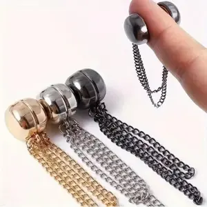 Multi-Function Magnetic Clothing Clips,Pinless Brooch Chain Magnetic Buttons Shawl Clips for Hijab, Loose T-Shirt Hems, Sleeves, Collar and Pants Hems,8 Pieces