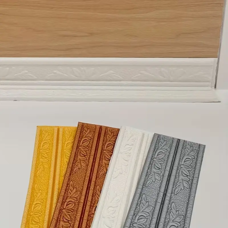 Self Adhesive Baseboard Molding Trim, Decorative Wall Lines, Peel and Stick Base Foam Wallpaper, Easy Installation, Home Decoration, Interior Wall, Accent Wall Peel and Stick