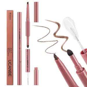 UCANBE 3-in-1 Eyebrow Makeup Pencil | Triangle Retractable Definer + Waterproof Brow Gel + Brow Powder Filler | Natural-Looking Brows, Long-Lasting, Easy to Use | Cruelty-Free, All Skin Tones