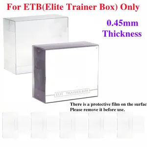 5 Pcs/10 Pcs Folding Plastic Protective Case for ETB (Elite Trainer Box) PTCG TCG Trading Cards Booster Box, 360° Full-View Anti-Scratch Durable PET Material, Rectangular Secure Storage Case for Cartoon Collectible Sports Pack & Trade Card Boxes