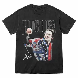 Jack Hughes Hockey USA Team Vintage Bootleg 90s Shirt