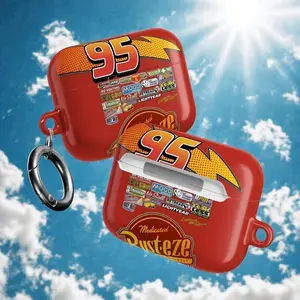 Racing Car 95 Lightning Red Soft Silicone Case for all Gen 1 2 3 4 Pro 1 2 Aesthetic Air Pods Case Cover Protective