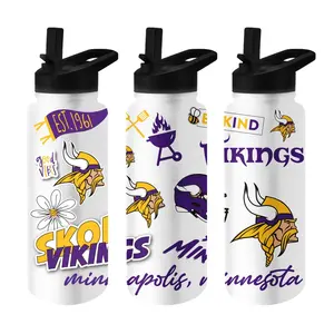 Logo Brands 618-S34QB-63 34 oz Minnesota Vikings Native Quencher Bottle