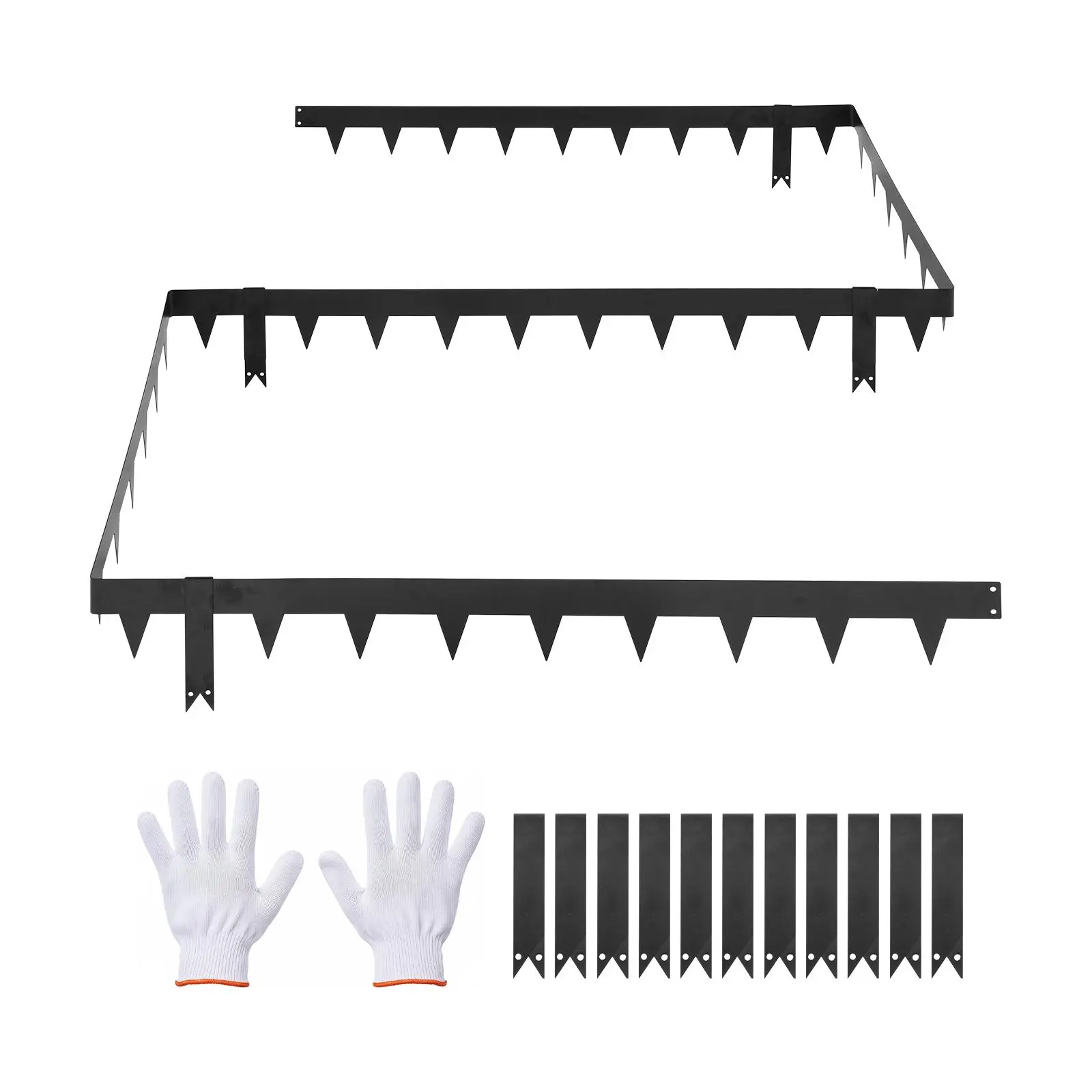 【SummerFinds】VEVOR Galvanized Steel Landscape Edging, 10-Pack 40 x 4.5 Inch Metal Edging for Landscaping with 11 Mounting Clips, Heavy Duty Metal Garden Edge Border for Flower Bed, Yard Pathway, Black