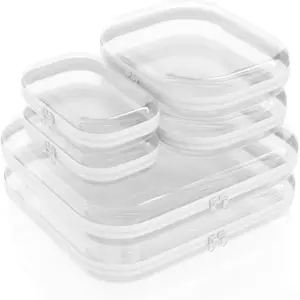 6Pcs Clear Hard Shell PVC Zipper Bags, Transparent Waterproof Travel Organizer Pouches, Dustproof Cosmetic & Toiletry Storage Cases for Makeup, Toiletries & Accessories