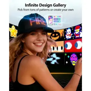 LED Hat with Display Screen, Bluetooth-compatible APP Control, Customizable Text Patterns Animations, Perfect for Parties Christmas Gifts Graduation Presents