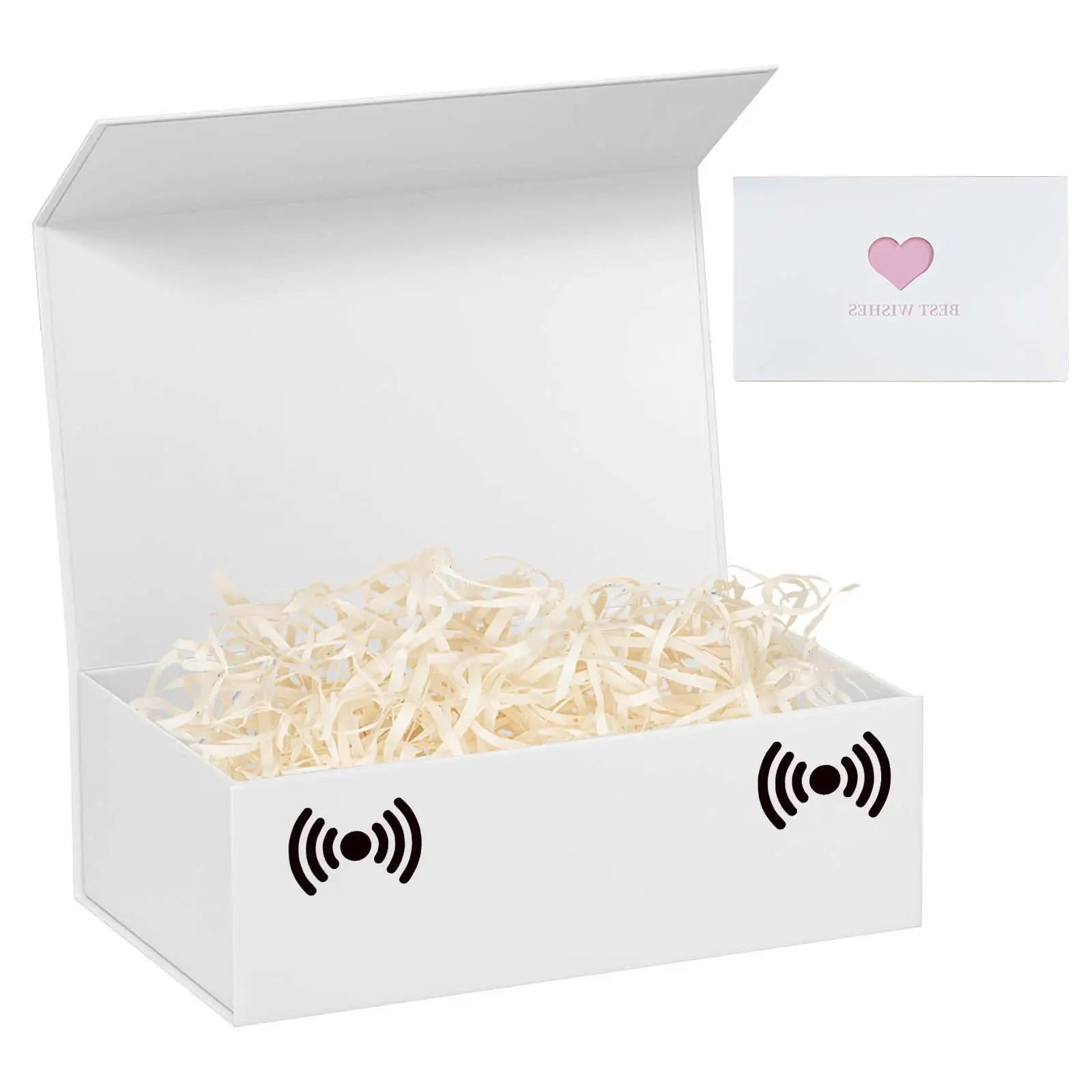 White Gift Box with Lids,10.7'x7'x2.8' Gift boxes for Presents with Lids Magnetic Closure Rectangle Collapsible for Groomsman Proposal Box, Wedding, Christmas, Halloween, Birthday Gift Packging, Elegant Packaging