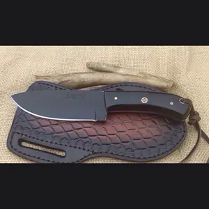Jazil Handmade Stainless Steel Hunting Knife Wood Handle Drop Point with Sheath