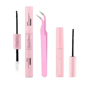 Long Lasting Eyelashes Glue and Lashes Glue Remover Tweezers Kit - Waterproof Eyelash Extensions Tool for Women & Girls - Professional Makeup Tool
