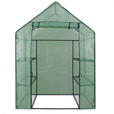 SEGAWE Mini Walk-In Waterproof Garden Greenhouse Kit, 3-Tier 6-Shelf Iron Frame Movable Unit with Zipper Door (55.9x28.3x75.6 in), UV Protection, Tool-Free Setup, Sunlight Filter, Plant Growth Support, Outdoor Garden Accessory