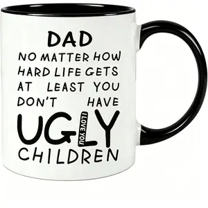 Fathers Day Dad Gifts from Daughter Son Wife: 11oz Funny Coffee Mug for Dad Unique Birthday Gifts for Father Husband Men Him Personalized Christmas Anniversary Retirement Presents for Daddy Stepfather