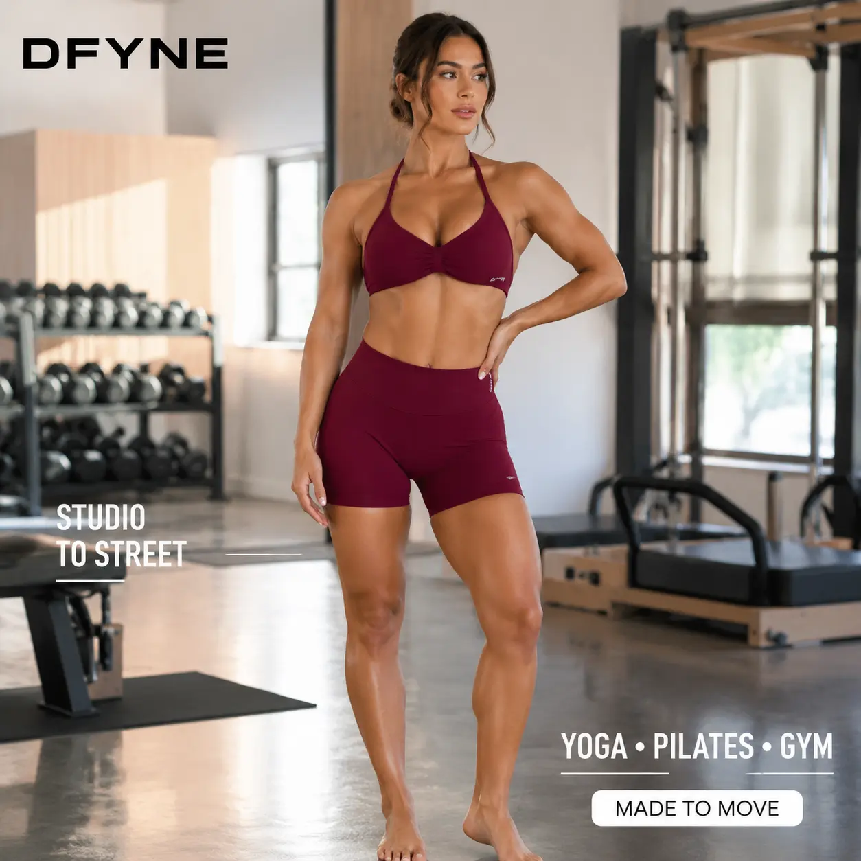 【1K+ Favorites】With Logo Women's 2 Piece Workout Set, Ruched Halter Sports Bra and High Waisted Biker Shorts, Matching Gym Outfit for Yoga Pilates Fitness Workout Sportswear Breathable Summer Sportswear