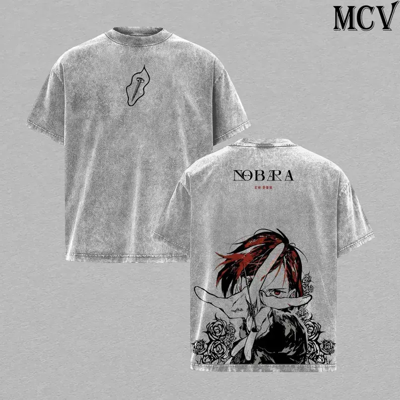 Nobara Kugisaki Vintage Washed Graphic Tee - Straw Doll Technique Anime T-Shirt |   Oversized Jujutsu Streetwear for Men & Women |   Y2K Top