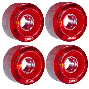 Globe Skateboard / Longboard / Cruiser Wheels Bruiser 62mm 83A Clear Red