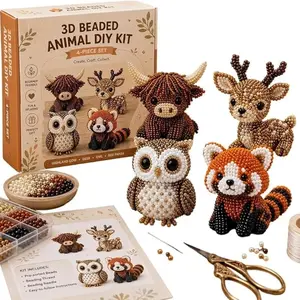 Petite 3D Animal Craft Kit, DIY Animal Bead Set, Creative Handmade Toy, Choking Hazard Warning, No Ca Prop 65, Perfect for Crafting Enthusiasts