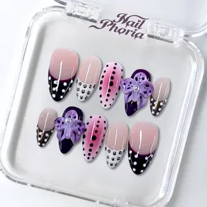 NailPhoria POLKA POISON - Handmade Press-On Nails | Reusable, Salon-Quality, Long-Lasting, Glossy Design