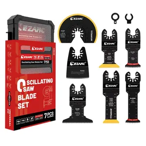 EZARC 7 Count Mixed Oscillating Tool Blades Kit, Titanium OMT Blades for Wood Nails, Metal, Plastic, Dewalt Milwaukee, metal cutter, FathersDayGift