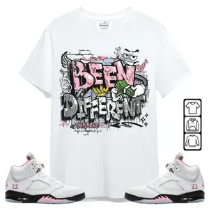 Shirt To Match Retro 35th Anniversary 5s - Been Dif2erent Drip Graffiti AJ5 Soft Pink Tshirt, T-Shirt for Men, Unisex T-Shirt
