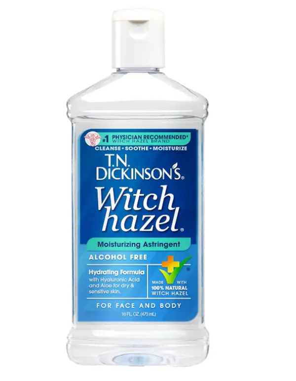 T.N. Dickinson’s Alcohol-Free Witch Hazel Astringent 16oz – 100% Natural, Moisturizing & Soothing Toner for Face & Body