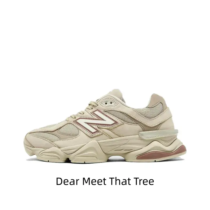 Vintage Classic Running Shoes - Soft Milk Beige Tone with Reddish-Brown Outline, Multi-Layer Rugged Sole for Old American Streetwear Denim-Cargo Wear Matching (Sports Collectibles Accessory)