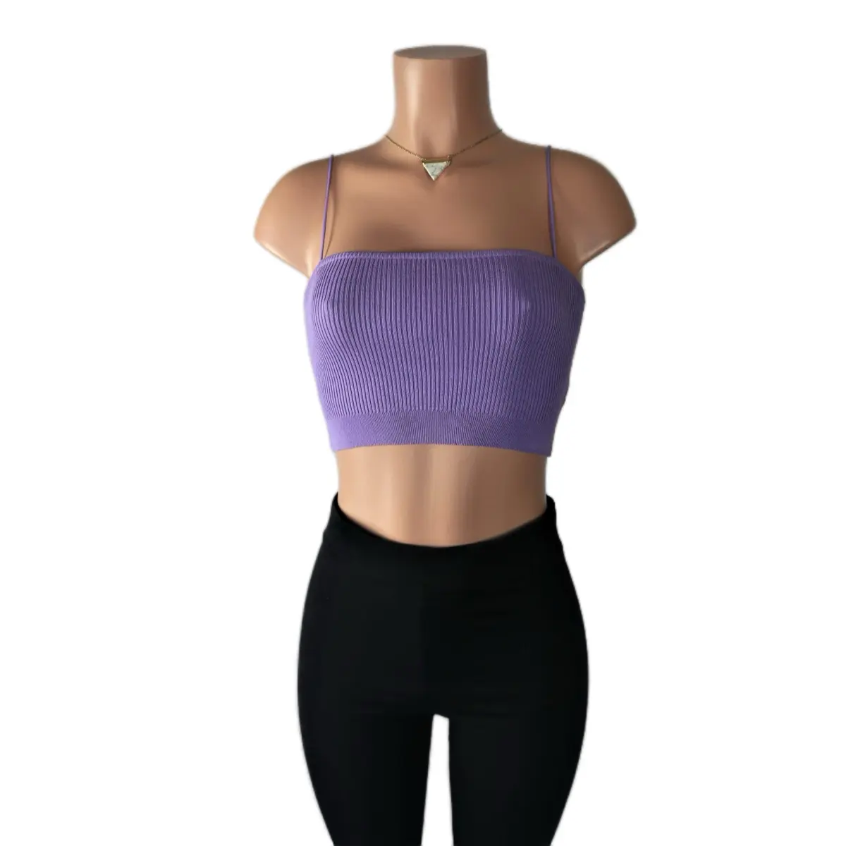 Basic Crop Top - Final Sale seamless tops Square Neck Nylon Womenswear Casual Comfortable