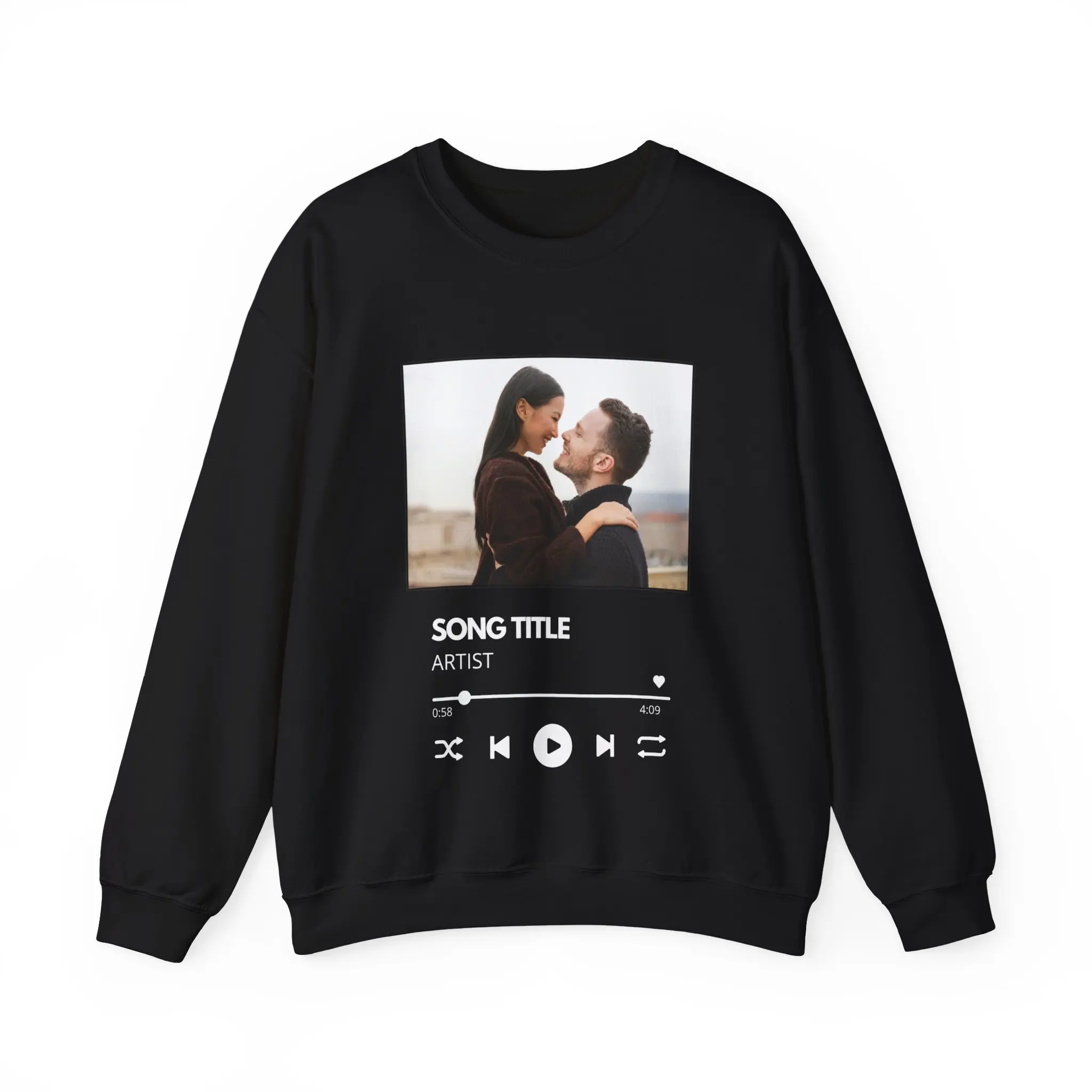 Personalized Favorite Song & Image Sweater – Customizable Gift | Perfect for Couples, Birthdays, Anniversaries