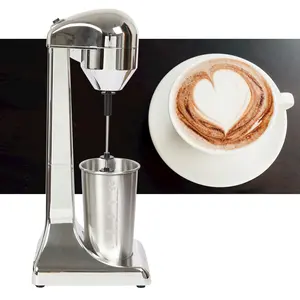 Commercial Electric Milkshake Maker, Stainless Steel Milk Shakes Machine, Cocktail Tea Drink Mixer Smoothie Malt Blender, Single Head Stand Mixer, 2 Speeds w/500ml Stainless Steel Cup, 23000r/Min