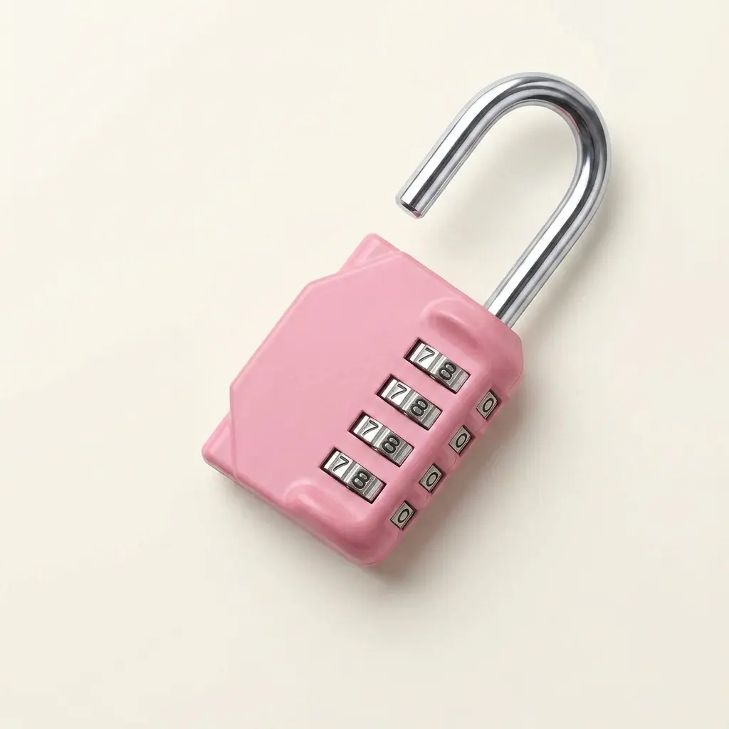 Pink 4-Digit Resettable Combination Lock - Heavy Duty Steel Alloy Secure Pad Lock with Code, 10,000 Unique Choices, 0.27 lbs, Burglary Protection Outdoor Hardware for Gym Lockers, Combination Locks