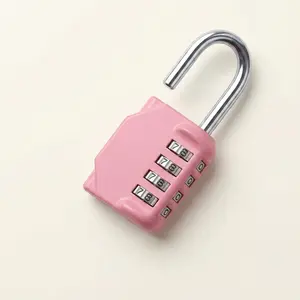 4 Digit Combination Padlock – Resettable Outdoor Lock for Gym, School Locker, Gate, Fence & Storage Use, Pink
