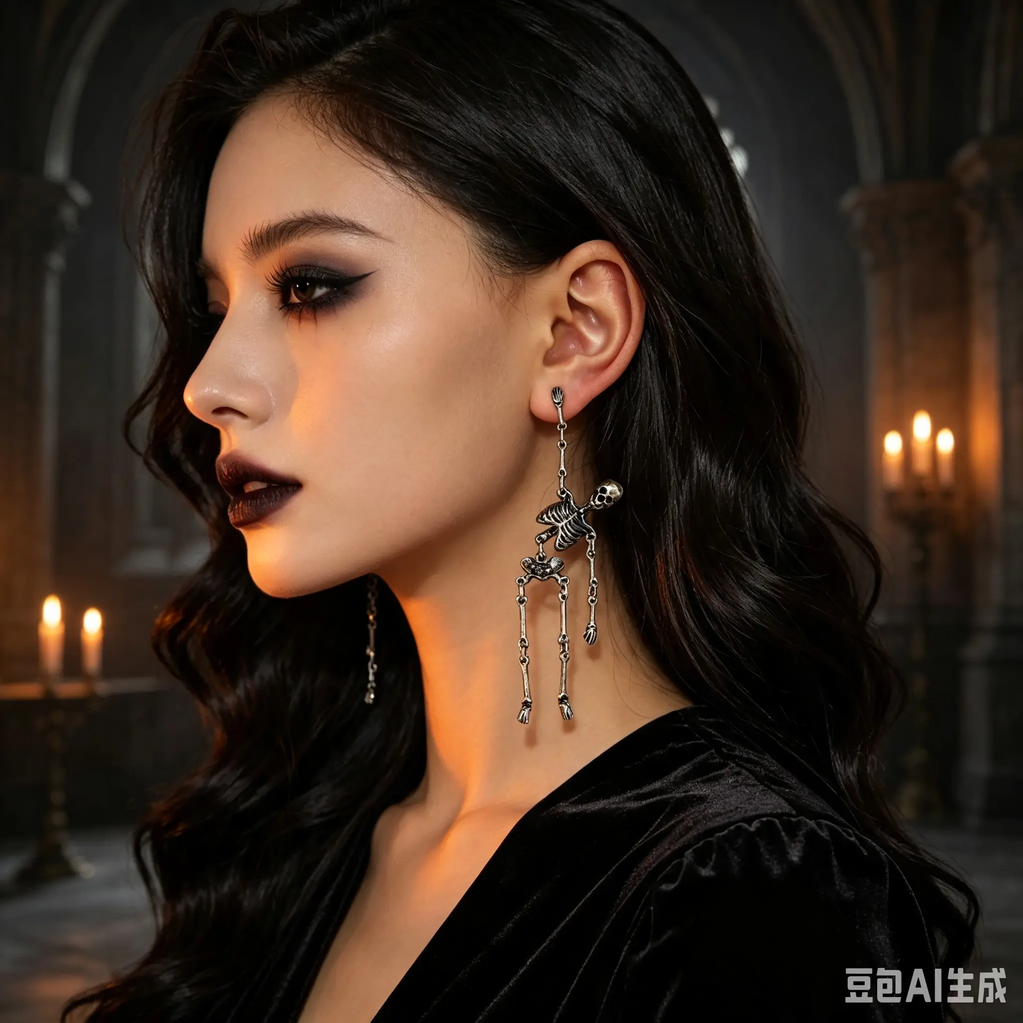 GGIRL 【Halloween】1Pair Gothic Punk Vintage Metal Full Body Bone Articulated Drop Earrings,Movable Human Skeleton Dangle Earrings,Stainless Steel Halloween Cosplay Costume Earrings for Women Men,Spooky Party Daily Outfit Accessory,Unique Gift For Halloween