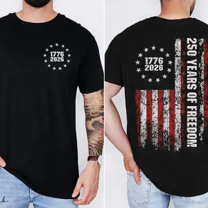 Made In USA 4th Of July 250th Anniversary Unisex T Shirt Heritage Artwork Founding Era Inspired Casual Wear Gift For Men For Women