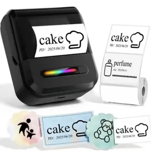 Portable Thermal Label Printer, Includes Roll of 40x20mm Labels, Compatible with Android & iOS Systems, Ideal for Small Businesses