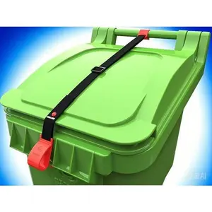 Secure Trash Can Lid Lock – One-Handed Operation, No Drilling Required – Animal-Proof Garbage Bin Fastener – Keep Hands Clean, Tool-Free Installation – Durable Raccoon-Resistant Waste Container Cover