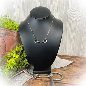 Simple Western Horse Snaffle Bit - Silver Cuban Link Chain Dainty Fashion Jewelry