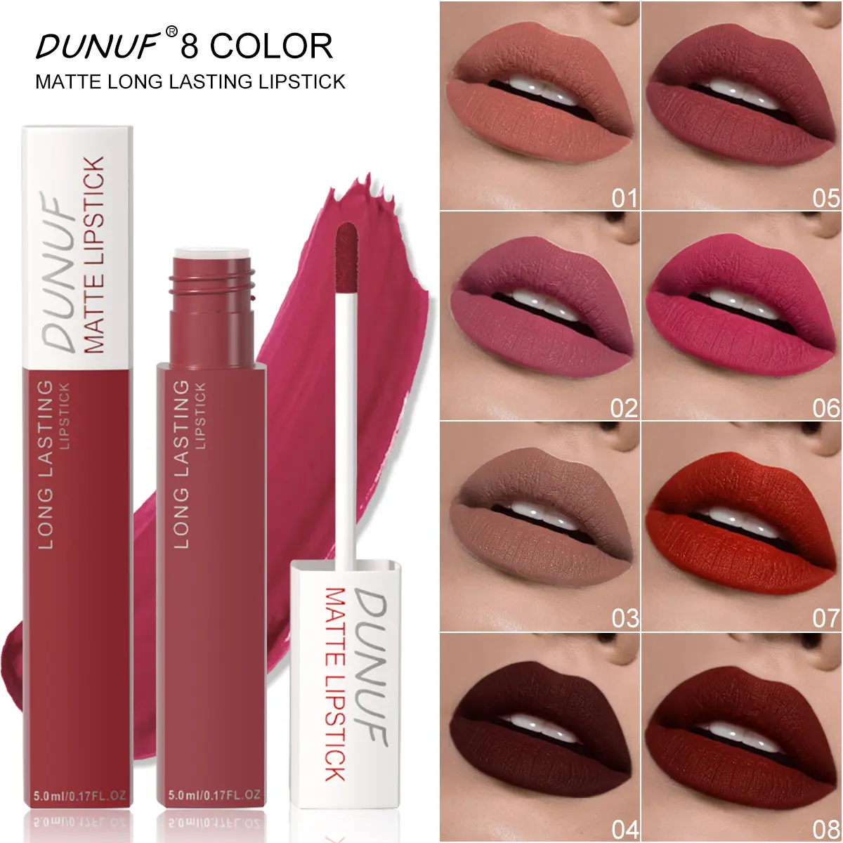 DUNUF 1pcs Matte Liquid Lipstick Set | Waterproof Smudge Proof Long Lasting | TikTok Viral Nude & Bold Lip Stain for All Skin Tones & Daily Looks shop cruelty free super  stay  viny  link personalised   sobremi velvet matte finish tattis    pro