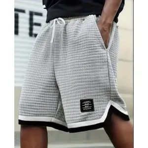 Men's Summer Casual Loose Fit Striped Woven Tape Trendy Plaid Sports Shorts with Adjustable Drawstring Fly Comfortable Polyester Fabric Stylish Simple Loose Fit for Running Workouts Badminton