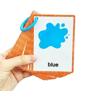 Children Color Recognition Flash Cards Emotion Word Cards Visual Stimulation Cards Educational Toy Learning Cards, Kids Cognitive Development, Fun and Interactive, Vocabulary Flashcards