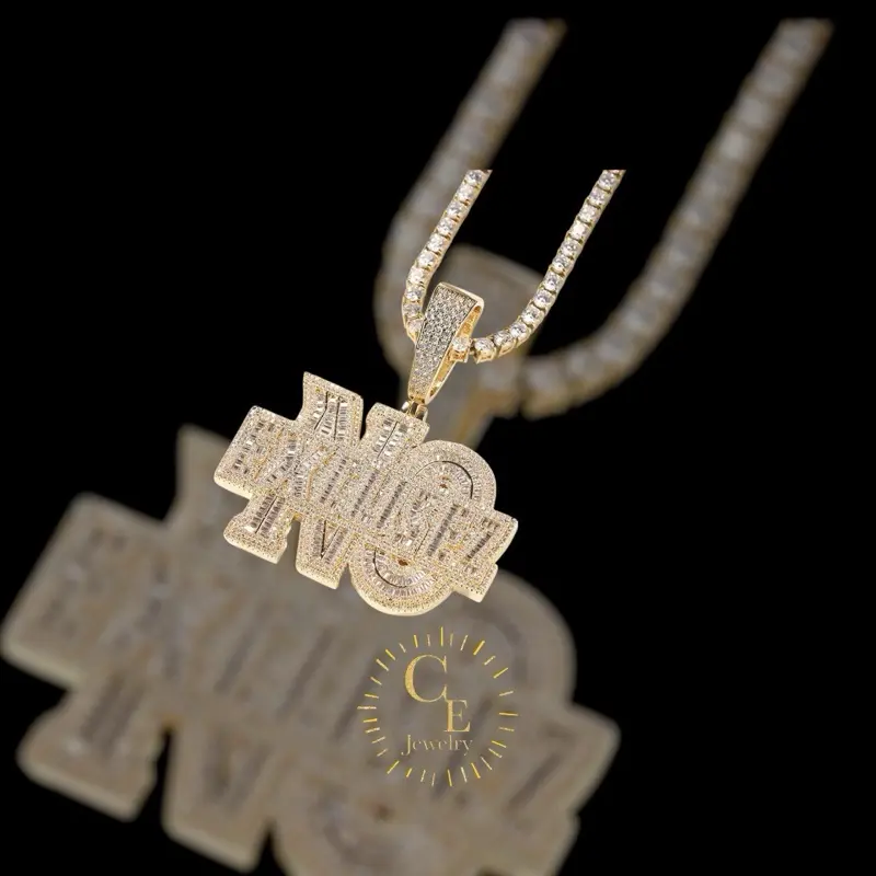 CE Certified Iced Out Baguette "NO EXCUSEZ" Letter Hip Hop Initial Necklace Jewelry, 22in 14mm Miami Cuban Prong Chain with Pendant, Statement Costume Fashion Accessory, Chains With Pendants, Statement Necklaces, Chain Jewelry Necklaces