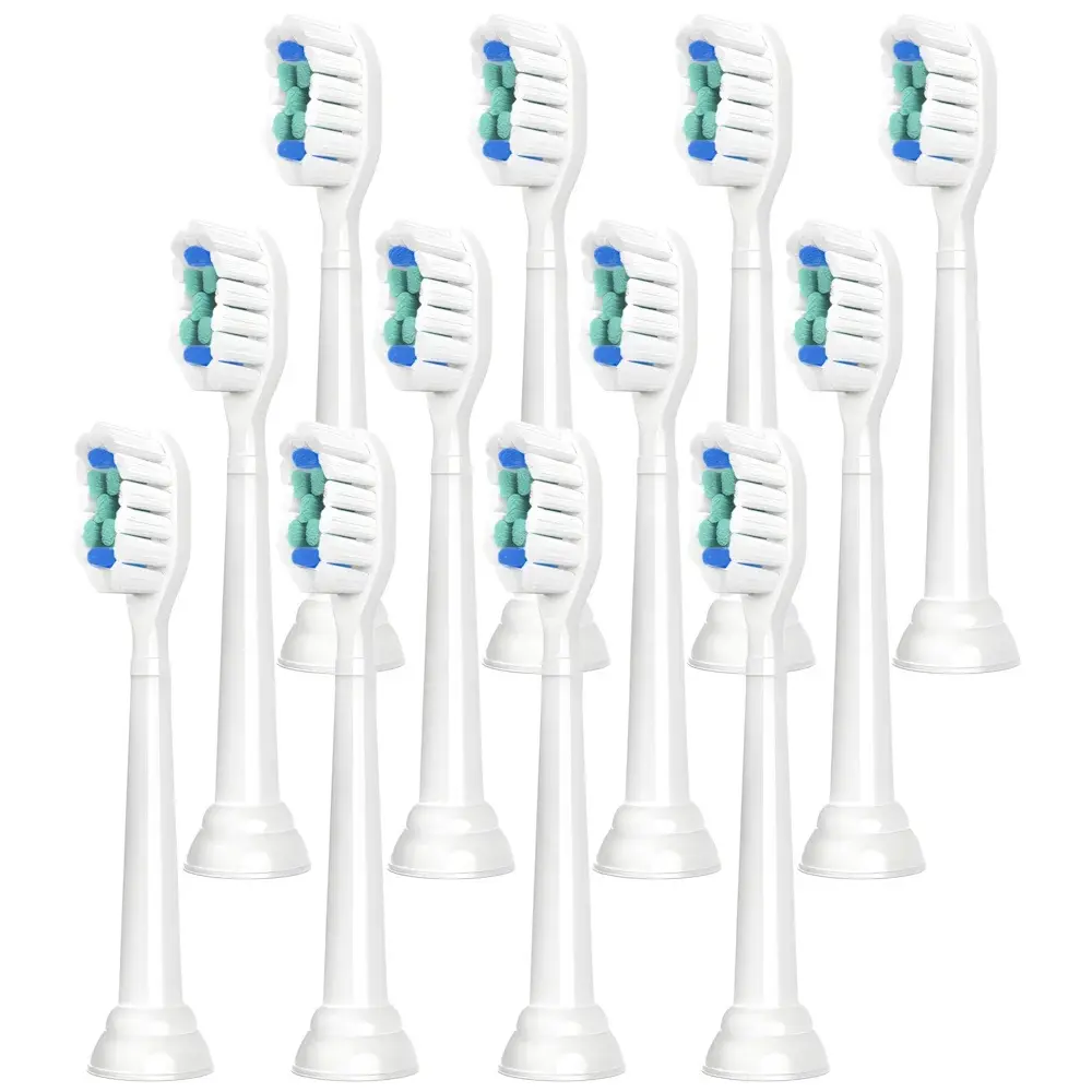 12x Replacement Toothbrush Heads Compatible with Philips Sonicare Electric Toothbrush Brush Head Refills 1100 2100 4100 4300 5100 5300 6100 6500 7000 7300 7500 9000 9300 9500 9700 9750 9900 C1 C2 C3
