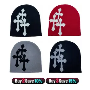 Trendy Unisex Jacquard Beanie Hat - Hip Hop Street Style, All-Season Comfort for Men & Women, Warm Knit Skull Cap for Fall Outdoor Activities & Casual Outfits Machine Washable