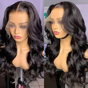 Bling Hair 34 36 Inch 13x6 HD Transparent Lace Frontal Wigs Human Hair 180 Density Brazilian Glueless Body wave 13x4 Lace Front Wigs Pre Plucked For Black Women