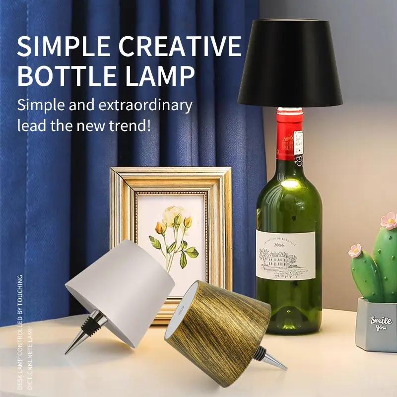 Wireless Wine Bottle Light with Adjustable Brightness,LED Lamp for Bedroom Dining Bar, USB Rechargeable Battery Powered, Customizable Led Lights