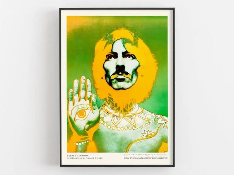 George Harrison Psychedelic Portrait Poster George Harrison Psychedelic Portrait Poster